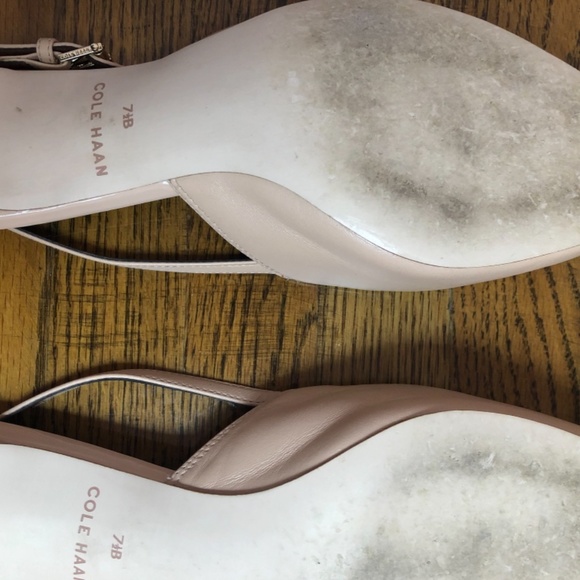 Cole Haan Leather Slingbacks Nude Heels sz 7.5B - Picture 7 of 14